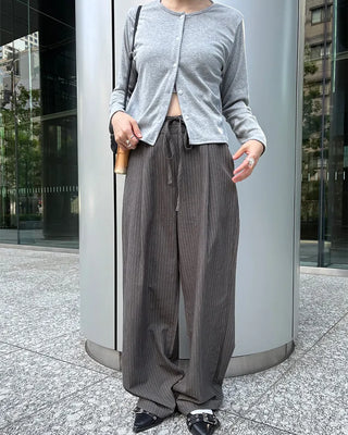 Striped string wide slacks