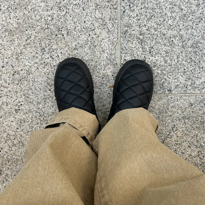 Quilted sheepskin boots