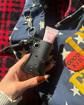 Eyelet Leather Lighter Case Keychain