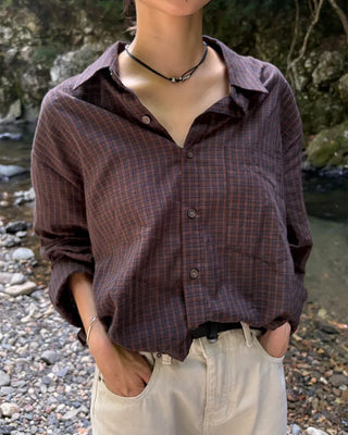 Linen cropped shirt