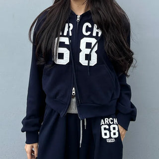 68 Patch Cropped Hoodie