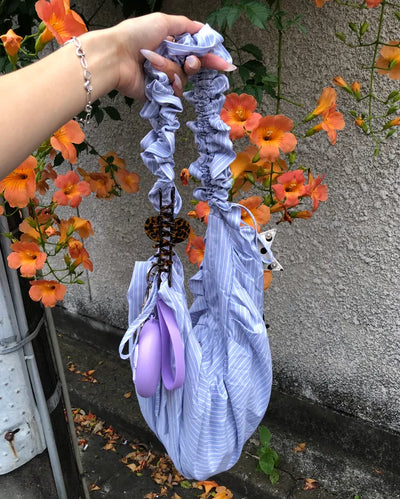 3-way double stripe gathered shoulder bag