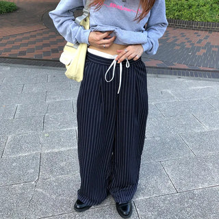 Striped two-tone slacks