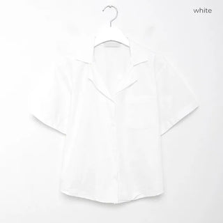 Cropped pocket short-sleeved T-shirt