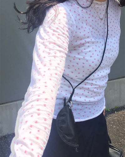 Scalloped hem mini pink floral cutsew