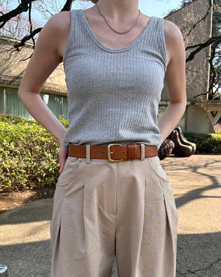 U-neck ribbed tank top