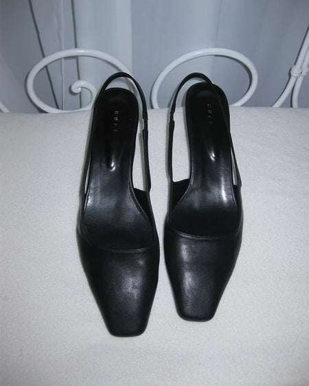 Square-cut sling bag mules