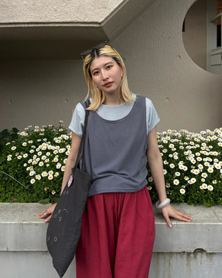 Tank Layered Semi-Cropped Short T-Shirt