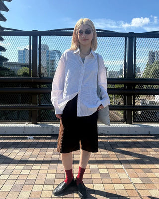 Modern striped long-sleeved shirt
