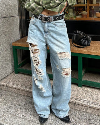 Unique distressed vintage jeans
