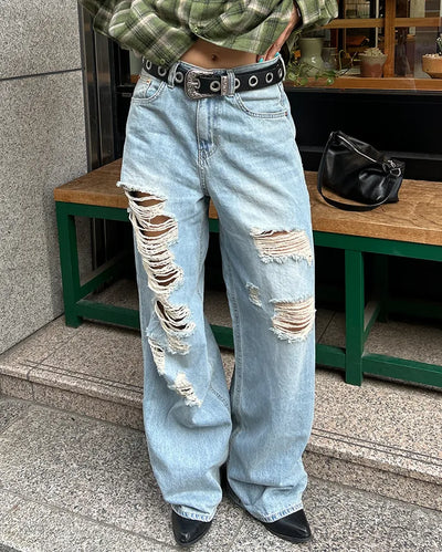 Unique distressed vintage jeans