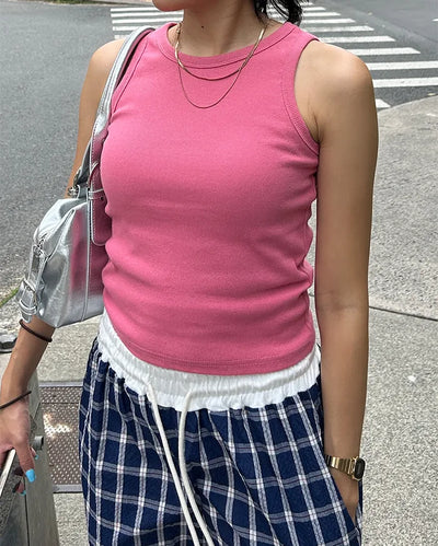 Simple cotton ribbed tank top
