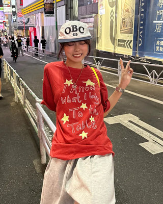 Handwritten Star Lettering Over Half T-Shirt