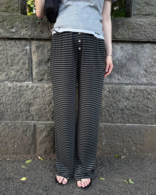 Center Button Border Easy Pants
