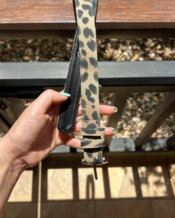 Leopard Serge Double Loop Belt