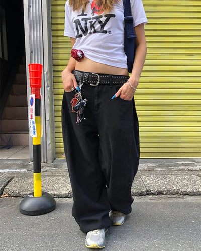 Patch button hem side outseam cotton pants