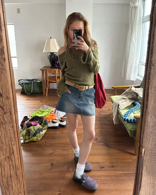 Mohair Mix Long Flare Sleeve Knit