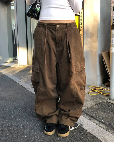 (Unisex) Waist String Balloon Cargo Pants