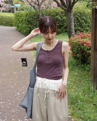 Layered Button Sleeveless
