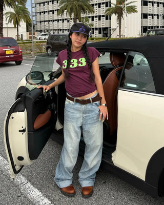 333 Lettering French Sleeve T-Shirt