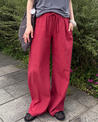 Straight Summer Easy Nylon Pants