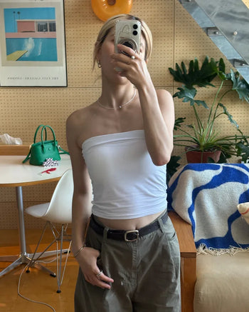Cropped Slim Tube Bra Top