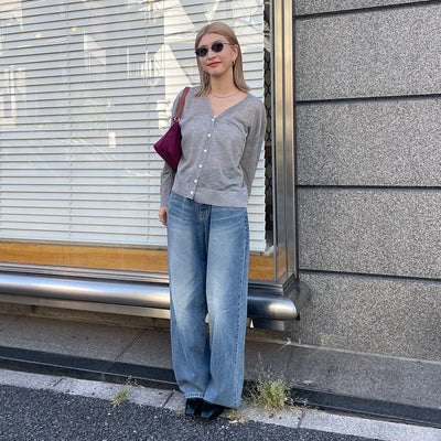 Linen V-neck cardigan