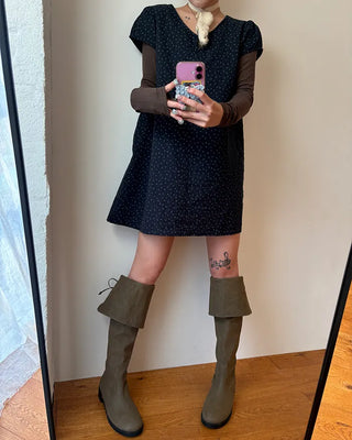 2-Way Wrap Knee-High Leather Boots