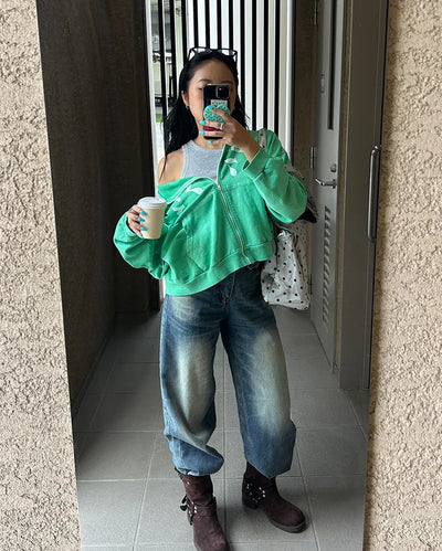 (Unisex) Waist Wrap Wide Jeans