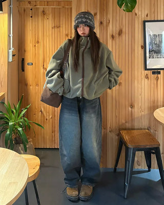 Back flap pocket, whiskered wash jeans
