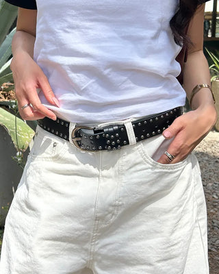 Studded double-line belt