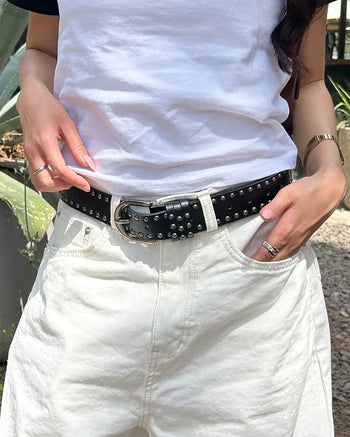 Studded double-line belt