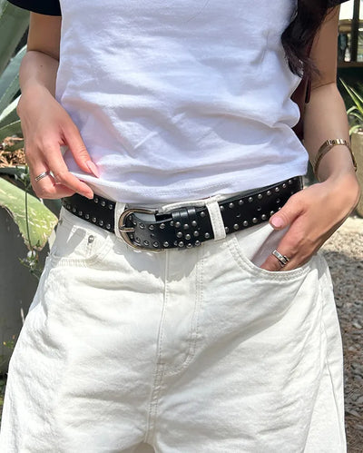Studded double-line belt