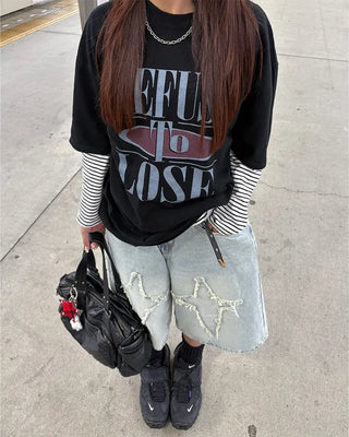 (Unisex) Big Lettering Half T-Shirt
