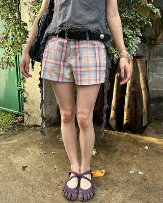 Windowpane check shorts