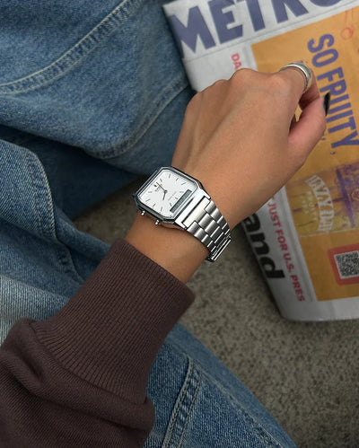 Digital Analog Square Handwatch