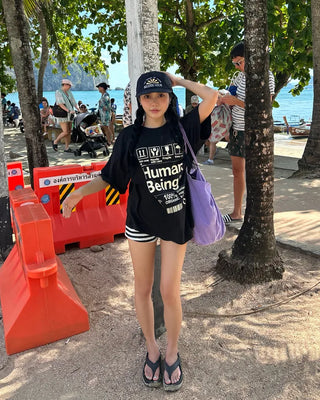 Cardboard Care Label Half T-Shirt