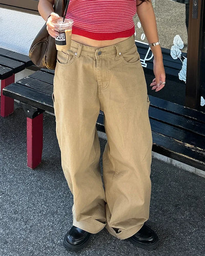 Cotton wide painter pants