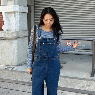 2-Way Round Neck Thin Stripe Long T-Shirt