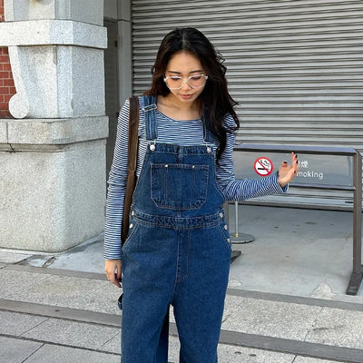 2-Way Round Neck Thin Stripe Long T-Shirt
