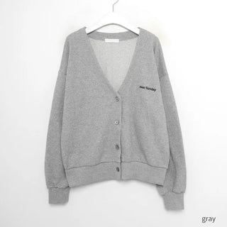 V-neck cotton cardigan