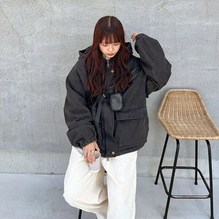(Unisex) Hooded Denim Jumper