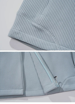 [Monterest] Waffle Knit Zip-Up Cardigan Jacket