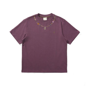 [Monterest] Necklace Print Embroidered Relaxed Tee