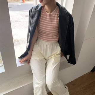 Striped Sleeveless Knit