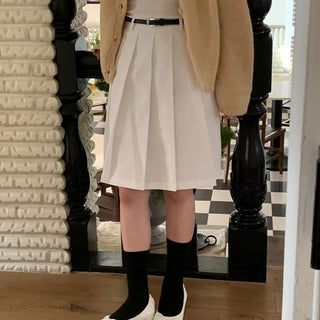 Pleated midi skirt