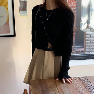 Diagonal stripe ribbed knit