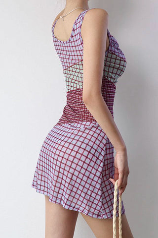 style mesh stitch slim fit dress