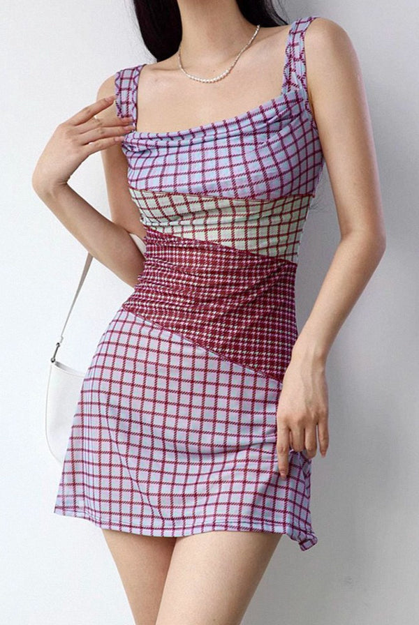 style mesh stitch slim fit dress