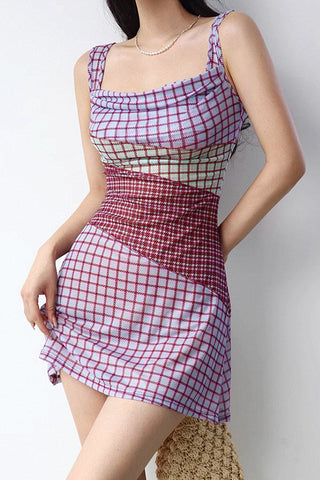 style mesh stitch slim fit dress